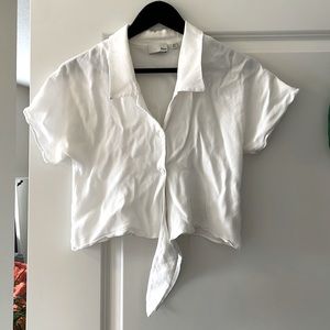 Aritzia tie front top white size xxs